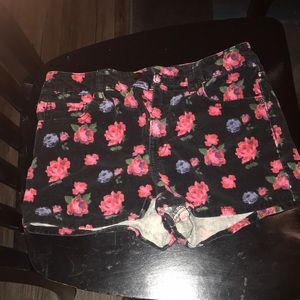 Black corduroy shorts